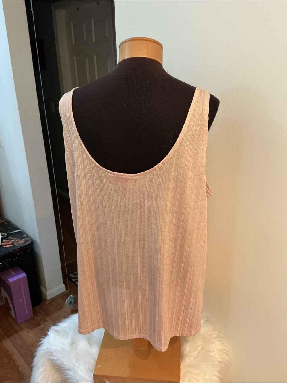 NWT Jennifer Lopez XXL Blush Pink Shimmer Ring Strap Tank Top Plus Size - Picture 3 of 11
